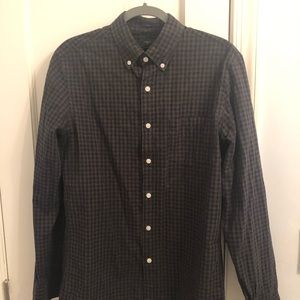 J Crew Black Checkered Button Down